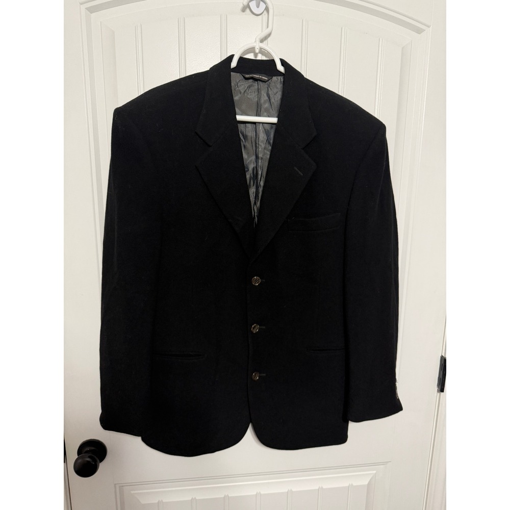 Turbulence Wool Cashmere Blazer Mens 40 7Q7014 Black 3-Button Made in Canada EUC
